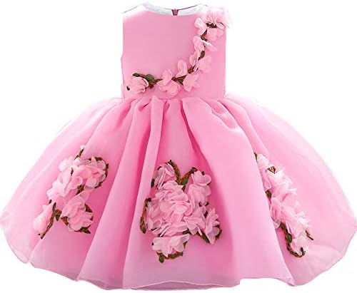 RUMOUR Girls' Knee Length Dress (Baby Pink)