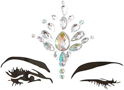 LINNUO Face Gems Body Stickers Festival Bindi Hair Face Glitter Rhinestone Temporary Tattoo DIY Makeup Jewels Crystals Adhesive for Rave Party