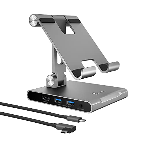 j5create Adjustable Tablet Stand with USB Type C Docking Station for