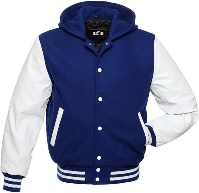 GOKTOG Hooded Varsity Jacket Women, Baseball