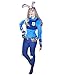 DAZCOS US Size Bunny Judy Hopps Cosplay Costume with Badge Ears Tail (Large) Blue