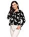 Zeagoo Women's Casual Print Chiffon V Neck High Low Hem Blouse Top