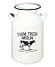 Enamel White Farm Fresh Milk Jug Decor Metal Black/White