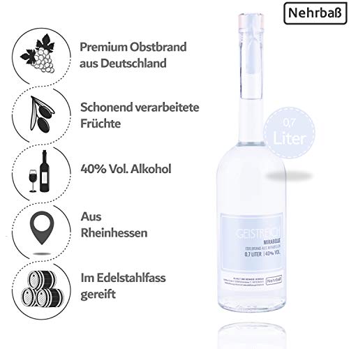 Nehrbaß - Mirabellenbrand 0,7 Liter - Premium Edelbrand 40% Vol. - Obstbrand aus ausgesuchten Mirabellen - Schnaps aus… – Bild 2