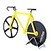 Bapdas No-Stick Stainless Steel and Dual Cutting Bicycle Pizza Cutter with Kickstand(Yellow)