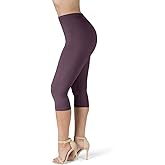 SATINA High Waisted Leggings for Women - 1-inch Waistband Yoga Pants in Capri and Full Length - One Size and One Size Plus