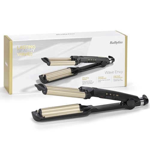 Triferro Easy Waves, Beach Waves, Ceramic Titanium, 3 Temperature, Punta termo-resistente, Oro e Nero, C260E