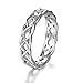 925 Sterling Silver Ring Boruo Celtic Knot High Polish Tarnish Resistant Eternity Wedding Band Stackable Ring