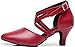 Abby AQ-6175 Womens Latin Tango Cha-Cha Kitten Heel Round-toe Leather Dance-shoes