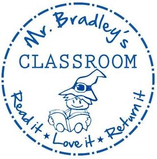 Personalised Teacher/Classroom/Library Stamp - Self Inking - 34 x 34 mm