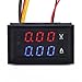 DROK Digital Current Tester Multimeter DC 100V Volt 2A Ampere Battery Monitor Gauge 2in1 Red/Blue 2-Color LED Display Car Automotive 12V 24V Built-in Shunt