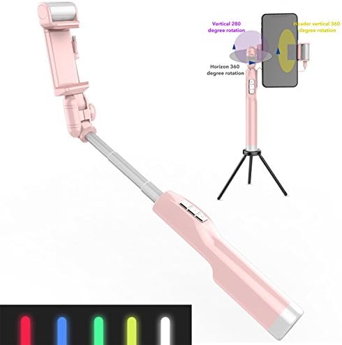 Wisdorigin Bluetooth Selfie Stick, A8 Best Extendable Monopod with LED Fill Light Using in Outdoors for iPhone 11/11 Pro/11 Pro Max/XS/XS Max/XR/X/8/8+, Galaxy Note 10/10+/S10/S10+