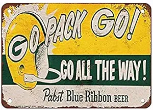 ICRAEZY Retro Vintage Metal Sign 1961 Packers and Bar Blue Ribbon Beer Pub Home Decor Vintage Look Man Cave Reproduction 8