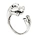 Antique Silver Realistic Hippo Animal Wrap Ring Fashion Jewelry for Women and Girls