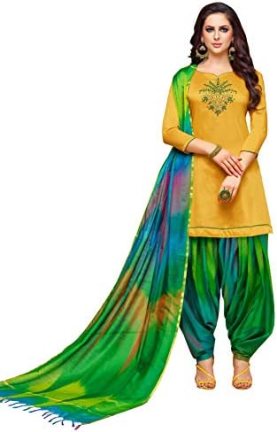SB Fashion Multi Colored Silk Patiala Salwar Suit