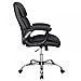Mid Back Office Chair PU Leather Desk Chair Task Computer Chair Rolling Swivel Adjustable Stool Executive Chair with Lumbar Support Armrest for Women&Men, Black