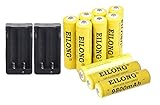 10PCS 9800mAh 18650 3.7V Batteries high-Capacity Rechargeable Battery + 2PCS Battery Charger
