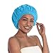 TURBELLA Pro Shower Cap for Women | Waterproof Breathable Fabric Removes Humidity to Keep Hair Dry + Styled | Adjustable Anti Slip Band | Big + Reusable | Swarovski | Made in USA Quality | Gift Box