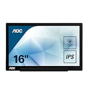 AOC I1601FWUX 15.6″ USB-C powered portable monitor, extremely slim, Full HD 1920×1080 IPS, SmartCover, AutoPivot (for devices w/ USB-C DP Alt Mode only)