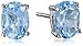 Amazon Collection Sterling Silver Oval Blue Topaz Earrings