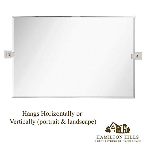 Hamilton Hills Pivot Wall Mirror with Brushed Chrome Brackets