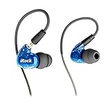 GranVela® A8 High Fidelity Dual Symphonic-Drivers Earphones In-ear Monitor Headphones with Microphones Noise Isolation Earbuds for DJ, Sports, Running, GYM (Transparent Blue)