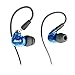 Dual Driver Musician's in Ear Monitor, GranVela iRock A8 Sport Earbuds with Mic and Memory Wire,Dynamic Crystal Clear Sound, Ergonomic Comfort-Fit in Ear Earphones for Running, Workout, Gym(Blue)