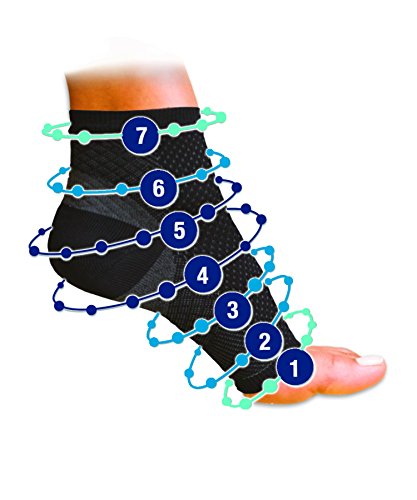 Foot Angel FALW-MC24/6 Anti-Fatigue Compression Foot Sleeve for Plantar Fasciitis Relief, Large/X-Large, Black, L-XL - Thumbnail 2