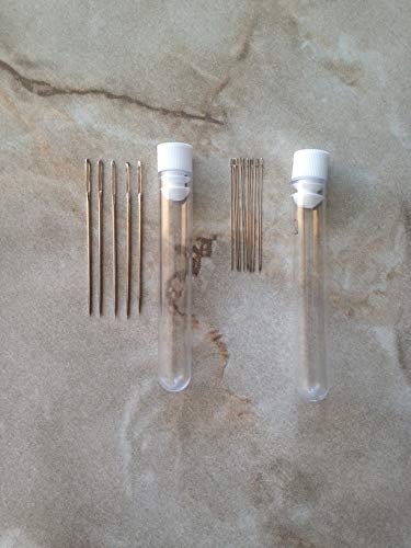 image for UA Crafts Large Eye Sewing Needles 2.2 inches (5 Pieces) in Storage Tu