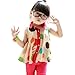PanDaDa Girls Chiffon Tops Sleeveless T-shirt Colorful Polka Dot Lapel 2-7Y