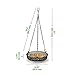 Gray Bunny Hanging Bird Feeder Tray with Strong Double-Loop Hanging Chains Steel Hanging Platform Bird Feeder Dish 9.25 inch (Dia) with 19 Inch Chains