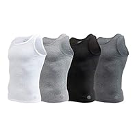 Aeropostale Mens 4 Pack Contour Fit Mens A-Shirt Tank top (Large, Multicolored)