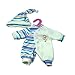 BQVIVYI Dolls Clothes Baby Girls 12 Inches Blue Stripes Rompers Suit with Hat Casual
