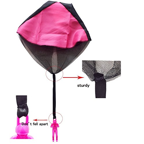 VintageBee 4PCS Set Tangle Parachute Figures Hand Throw Soliders Parachute Toss It Up and Watch Landing Square Outdoor Children's Flying Toys