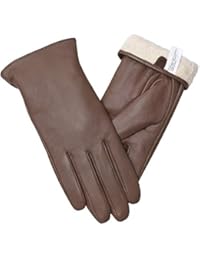 Vislivin Full-Hand Womens Touch screen Gloves Genuine Leather Gloves Warm Winter Texting Driving Glove Brown XL