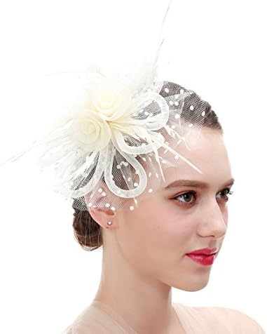Feather Fascinators Headband and Clip for Women Tea Party Bridal Cocktai