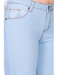 Pantalones vaqueros para dama, elásticos, ajustados, ajustados, color azul claro