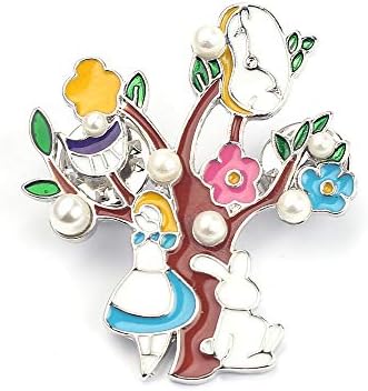 FITIONS - Cartoon Pin Alice in wonderland Brooches Suit Dress Brooch Decorative Clothing Badge Party Jewelry Child Gifts