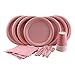 Party Lovers Premium Party Supplies Disposable Dinnerware Set - 20pc Includes Pink Dinner Plates, Cutlery, Tablecloth Napkins and Cups - Birthday Paper Tableware Collections