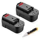 Powerextra 3.7Ah 18V Replacement Battery Compatible with Black&Decker A1718 A18NH HPB18 HPB18-OPE,2 Pack