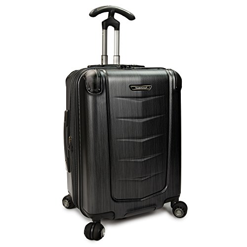 Traveler’s Choice  Silverwood Polycarbonate Hardside Expandable Spinner Luggage Case - Brush Metal  (21-Inch)