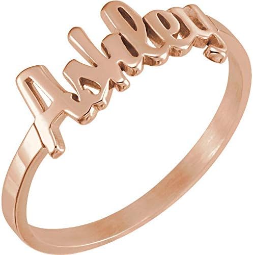 Personalised Name Plate Ring 925 Silver/Gold/Rose Gold Custom Ring Multi-Size Gift Women Girlfriend Mom