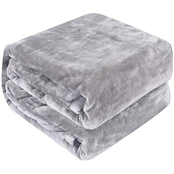 Qbedding Inc. Luxury Collection Microplush Flannel Fleece Blanket | Ultra Soft 380 GSM Lightweight All-Season Anti-Static Throw/Blanket for Sofa Couch Bed (Throw (50'' x 60''), Gray)