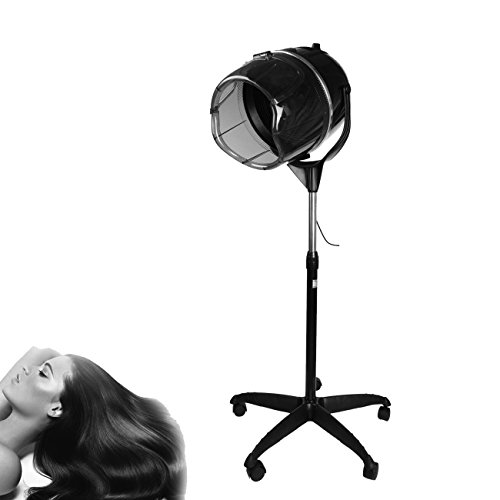 Iglobalbuy 900W Professional Stand Salon Hair dryer Floor Bonnet Hood Rolling Base W/ 30”-50” Adjustable Height