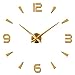 FASHION in THE CITY 3D DIY Frameless Wall Clock Creative Design Mirror Surface Wall Decorative Sticker Watches (Gold)