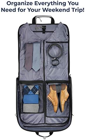 ZEGUR Suit Carry On Garment Bag for Travel and Business Trips - Fancy Design - with Shoulder Strap and Organization Pockets (Luxury Gray) 4 ZEGUR Suit Carry On Garment Bag for Travel and Business Trips - Fancy Design - with Shoulder Strap and Organization Pockets (Luxury Gray)