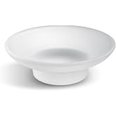 Frosted Glass Soap Dish with Base, Round Soap Holder for Bathroom Shower &amp; Kitchen Sink(Single Soap Dish)