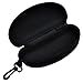 Rimobul Classic Semi-Hard Sunglasses Eyeglasses Zippered Case w/Carabiner Hook- Black