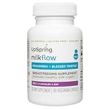 UpSpring Milkflow Fenugreek and Blessed Thistle Capsules for Breastmilk Supply, 100 Count Lactation Supplement Pills