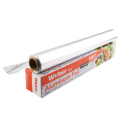 Wohler Durable Kitchen Aluminum Foil Roll, 100 Sq Ft (Pack of 4)